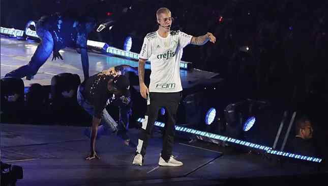 Justin Bieber - Foto - reproudção - Palmeiras