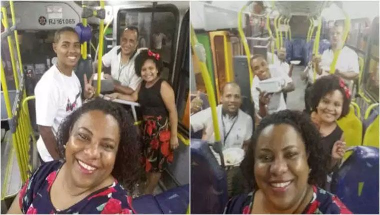 Família passa Ano-novo em ônibus para acompanhar pai cobrador