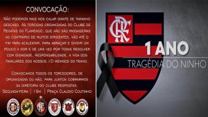 Torcidas organizadas do Flamengo convocam protesto em prol das vítimas do incêndio no Ninho
