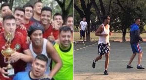 Ronaldinho Gaúcho na prisão faz 5 gols em jogo – veja vídeo e fotos