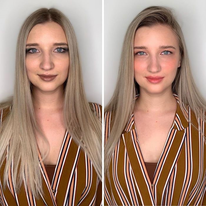 maquiagem antes e depois