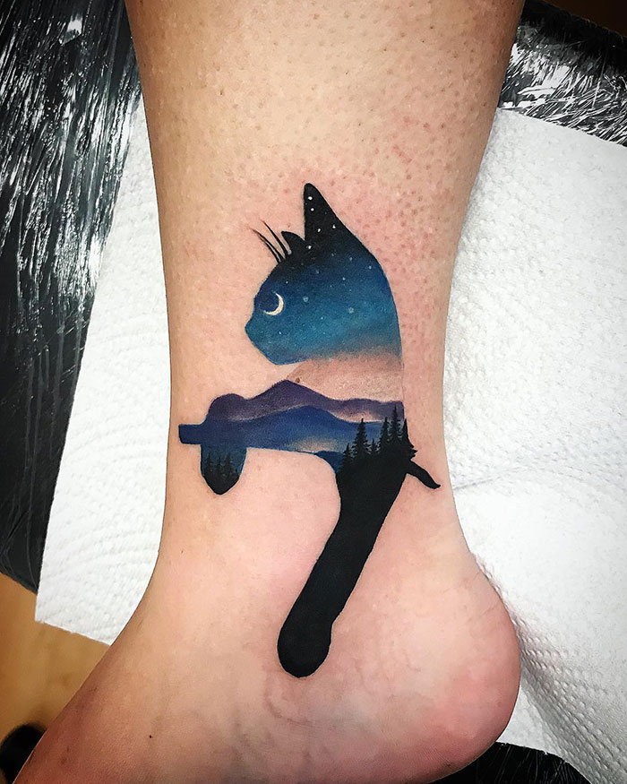 tatuagens de gatinho criativas