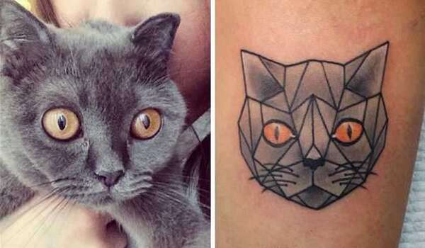 tatuagens minimalistas de gatinhos exemplo