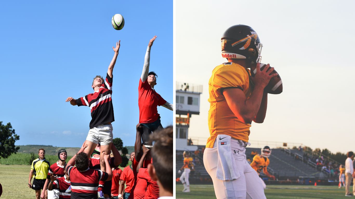 Qual é a diferença entre futebol americano e rugby?